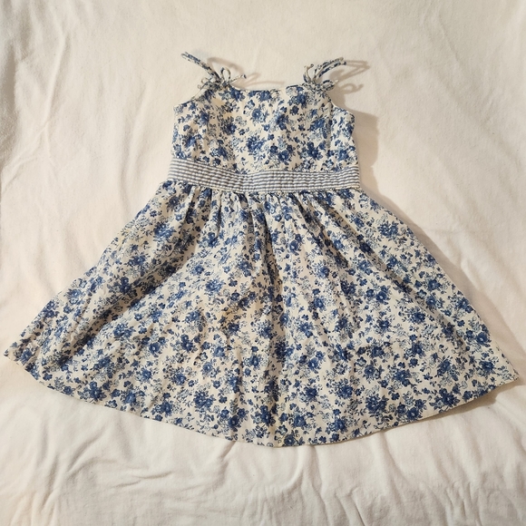 Ralph Lauren Blue White Floral Dress and Bloomer Set - Picture 3 of 7
